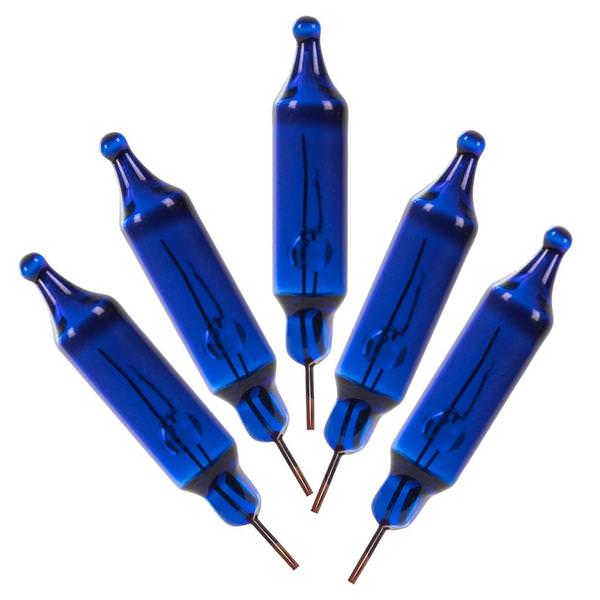2.5 volt 100 mA Pinched Base Glass Blue Incandescent Mini Replacement Bulbs (500 Pack)