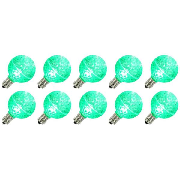 0.45 watt G50 Intermediate Screw Base Green Faceted Dimmable LED (10 pack)