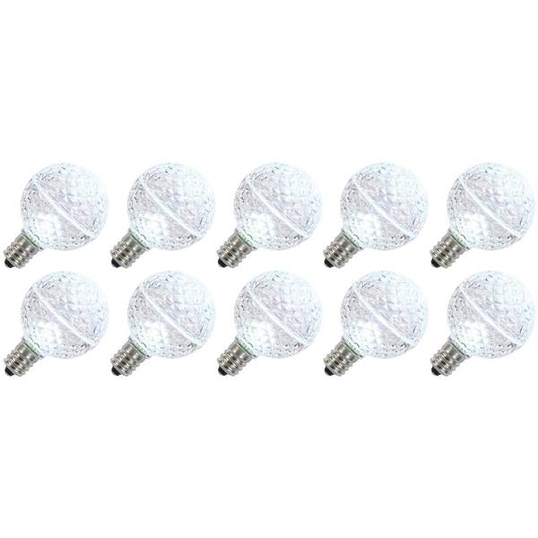 G50 Intermediate Screw Base Faceted Cool White LED (10 pack)