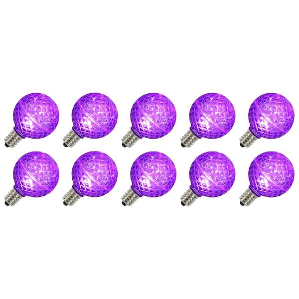 0.45 watt G50 Intermediate Screw Base Purple Faceted LED (10 pack)