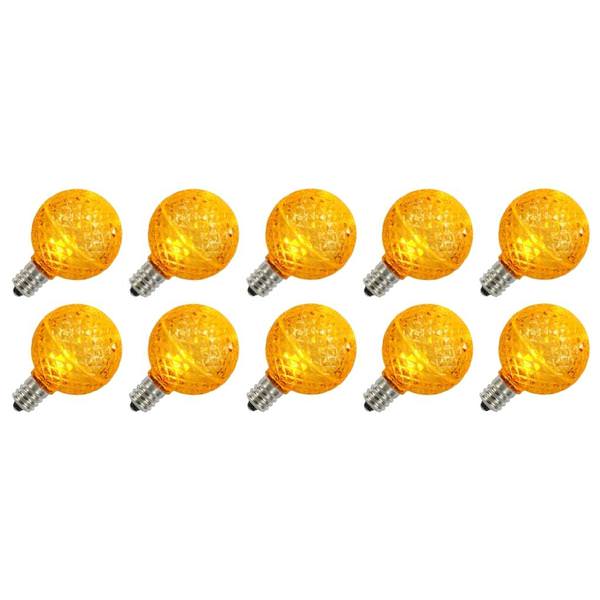 0.45 watt G50 Intermediate Screw Base Yellow Faceted LED (10 pack)