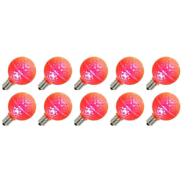 0.45 watt G50 Intermediate Screw Base Pink Faceted Dimmable LED (10 pack)