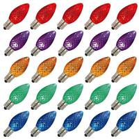 Vickerman 0.96 watt 120 volt C7 Candelabra Screw Multi-Color Twinkle LED (25 Pack)