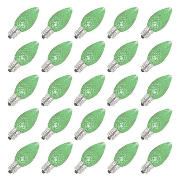 0.96 watt 120 volt C7 Candelabra Screw Lime Twinkle LED (25 Pack)