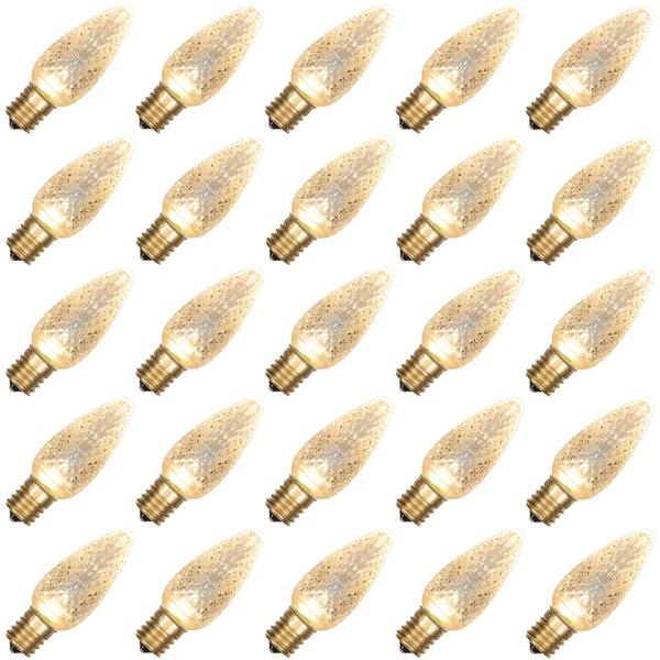 0.96 watt 120 volt C9 Intermediate Screw Sun Warm White Faceted Dimmable LED (25 pack)