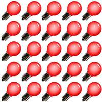 View 0.38 watt G30 Candelabra Screw Base Red Faceted LED (25 pack)