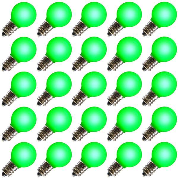 0.38 watt 120 volt G30 Candelabra Screw Base Green Faceted LED (25 pack)