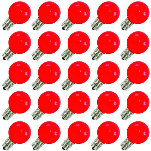 0.96 watt G50 Intermediate Screw Base Red Ceramic LED (25 pack)