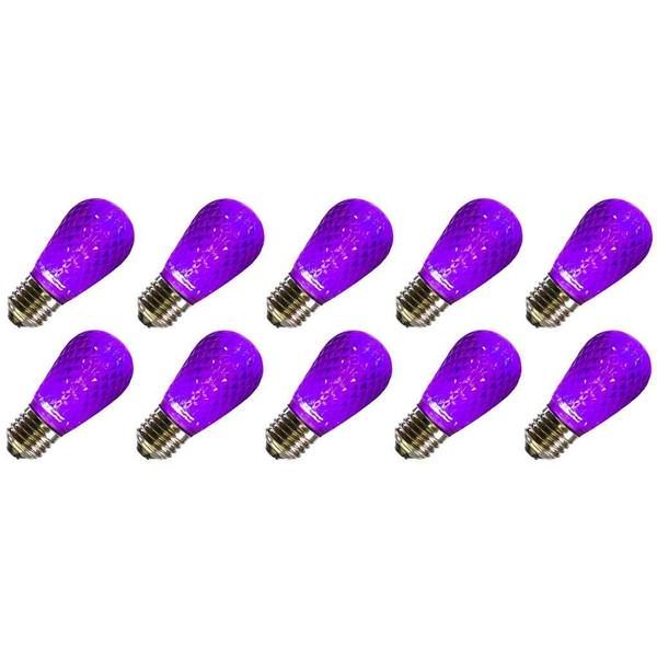 0.96 watt 120 volt S14 Medium Screw Base Purple Faceted LED (10 pack)