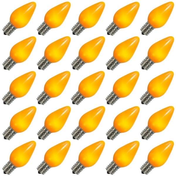 0.96 watt 130 volt C7 Candelabra Screw Yellow LED (25 pack)
