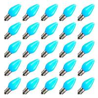 Vickerman 0.96 watt 130 volt C7 Candelabra Screw Turquoise Faceted LED (25 pack)