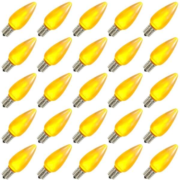 0.96 watt 130 volt C9 Intermediate Screw Yellow LED (25 pack)