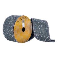 Vickerman 2.5"x30' Dark Gray Dash Soft Knit Ribbon