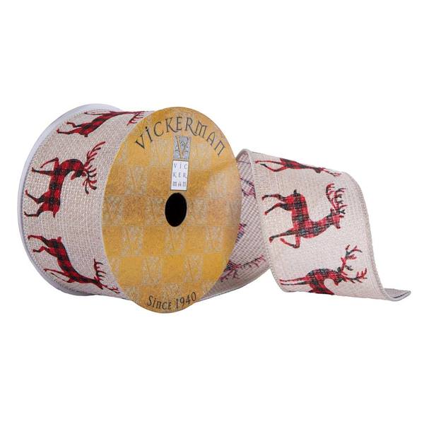 2.5"x30' Red/Black Plaid Buck Ribbon
