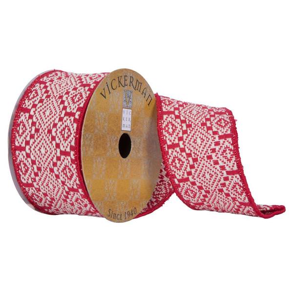 2.5"x30' Red/White Ganado Ribbon