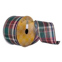 Vickerman 2.5"x30' Red/Green/Blue/Beige Soft Plaid Ribbon