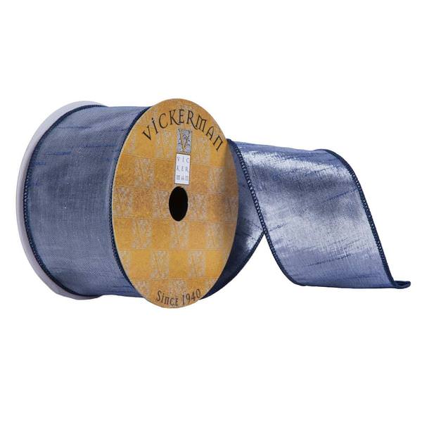 2.5"x30' Blue/Silver Sheen Christmas Ribbon