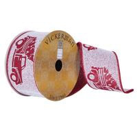 Vickerman 2.5"x30' Red Christmas Tree Truck Ribbon