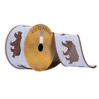 Vickerman 2.5"x30' Brown Bear Christmas Ribbon