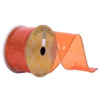 Vickerman 2.5"x30' Tangerine Transparent PVC Ribbon