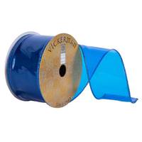 View 2.5"x30' Blue Transparent PVC Christmas Ribbon