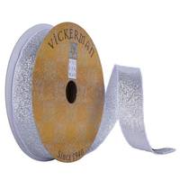 Vickerman 1"x30' Silver Sheen Ribbon