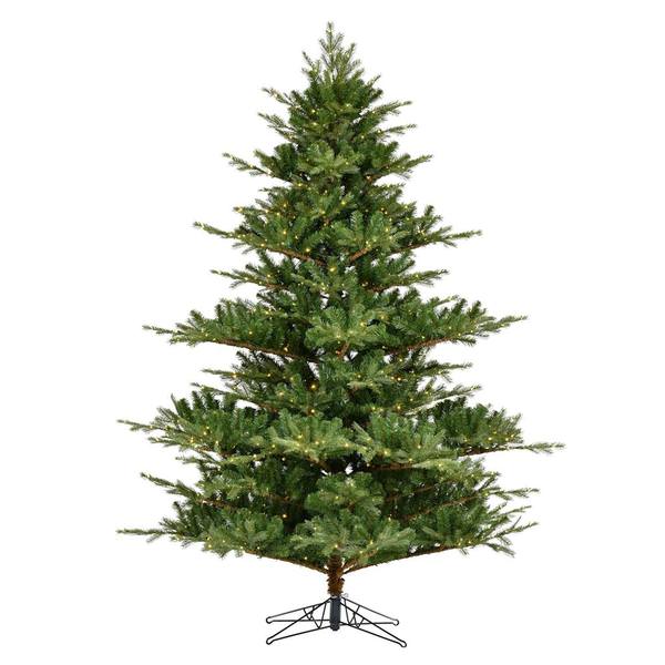 7.5' x 67" Sherwood Fir Pine 1500 Warm White Lights Artificial Christmas Tree