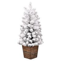 Vickerman 3' x 18" Artificial Flocked Gifford Pine Unlit Christmas Tree