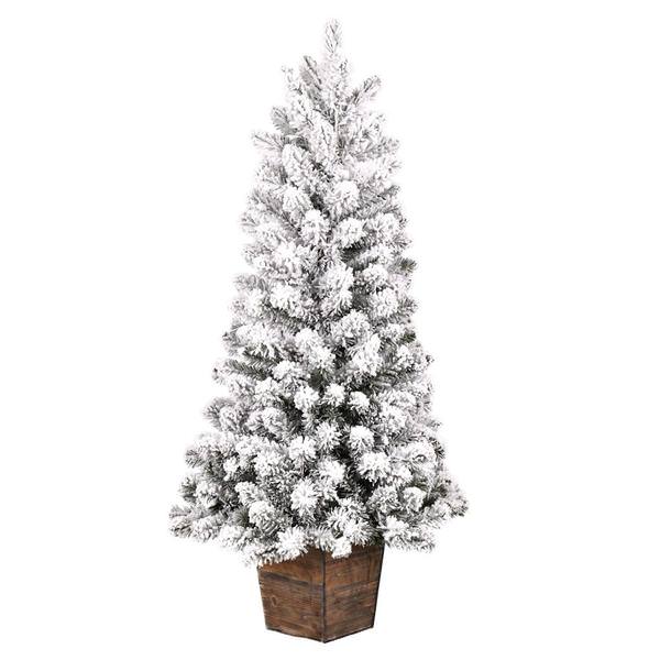 4' x 22" Flocked Gifford Pine Unlit Artificial Christmas Tree