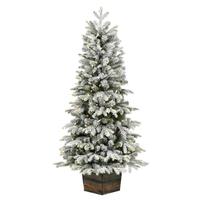 Vickerman 5.5' x 32" Artificial Frosted Wendell Pine 200 Warm White Lights Christmas Tree