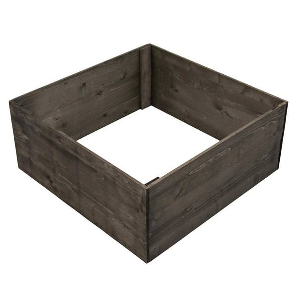 21" x 9" Grey Square Wooden Tree Collar