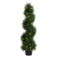 Vickerman 3' Artificial Cedar Spiral on Black Planters Pot