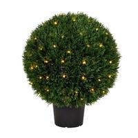 Vickerman 24" Artificial Cedar Ball in Black Planters Pot