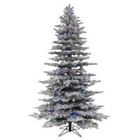 Vickerman 7.5' x 57" Flocked Arctic Fir Pine 504 Color Changing Lights Artificial Christmas Tree