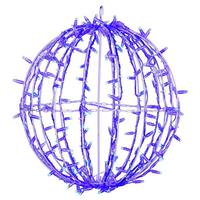 Vickerman 180 Light 20" Transparent Cable White Powder Coated Frame Blue Jumbo LED Sphere