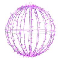 Vickerman 324 Light 30" Transparent Cable White Powder Coated Frame Pink Jumbo LED Sphere