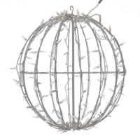 Vickerman 324 Light 30" Transparent Cable Powder Coated Frame Pure White Jumbo LED Sphere