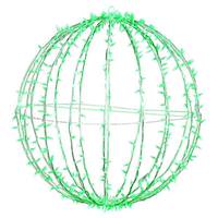 Vickerman 480 Light 40" Transparent Cable White Powder Coated Frame Green Jumbo LED Sphere