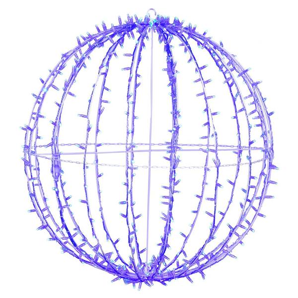 480 Light 40" Transparent Cable White Powder Coated Frame Yellow Jumbo LED Sphere