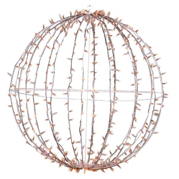 480 Light 40" Transparent Cable White Powder Coated Frame Yellow Jumbo LED Sphere
