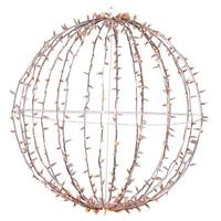 Vickerman 480 Light 40" Transparent Cable White Powder Coated Frame Yellow Jumbo LED Sphere