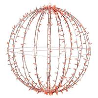Vickerman 480 Light 40" Transparent Cable White Powder Coated Frame Orange Jumbo LED Sphere