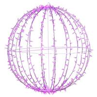 Vickerman 480 Light 40" Transparent Cable White Powder Coated Frame Pink Jumbo LED Sphere