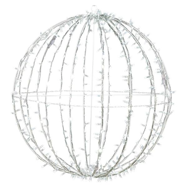 480 Light 40" Transparent Cable White Powder Coated Frame Cool White Jumbo LED Sphere