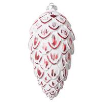 Vickerman 8" Red Brushed Pine Cone Christmas Ornament (2 Pack)