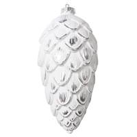 View 8" Silver Brushed Pinecone Christmas Ornament (2 Pack)