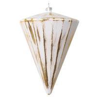 View 6" Gold Brushed Cone Christmas Ornament (4 pack)