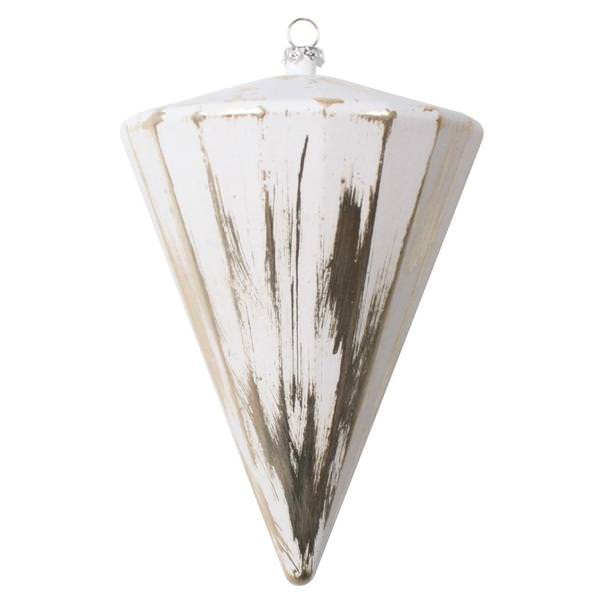 6" Champagne Brushed Cone Christmas Ornament (4 Pack)