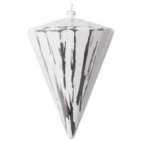 View 6" Silver Brushed Cone Christmas Ornament (4 Pack)