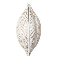 View 6" Gold Brushed Feather Drop Style Christmas Ornament (3 Pack)